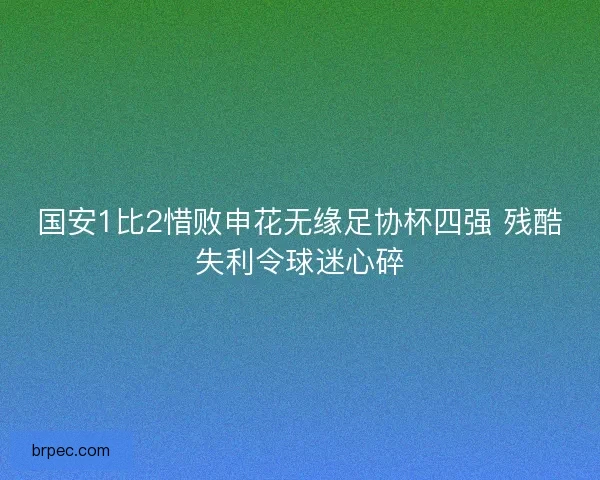 国安1比2惜败申花无缘足协杯四强 残酷失利令球迷心碎