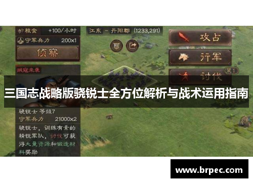 三国志战略版骁锐士全方位解析与战术运用指南