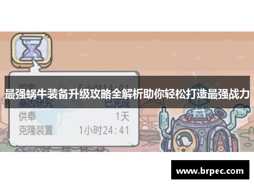 最强蜗牛装备升级攻略全解析助你轻松打造最强战力